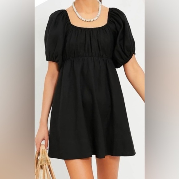 Pomander Place Ares Puff Sleeve Mini Dress-Black-Women’s L & XL-Cocktail-NEW - Picture 4 of 14